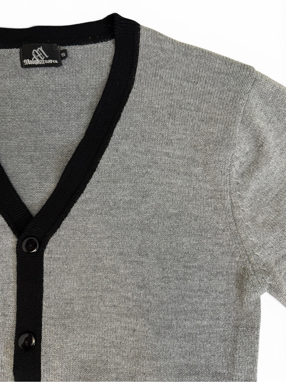 Molokai Surf Gray Black Cardigan Sweater Men’s Small Preppy Academia - Picture 2 of 10